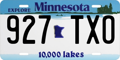 MN license plate 927TXO