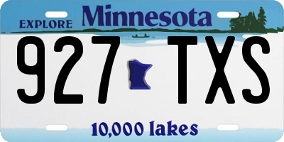 MN license plate 927TXS
