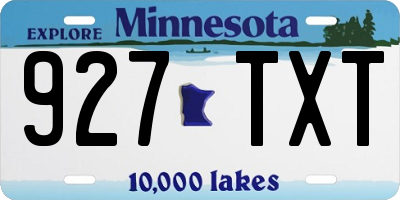 MN license plate 927TXT