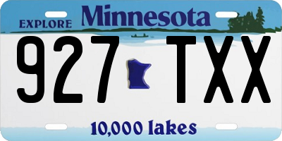 MN license plate 927TXX