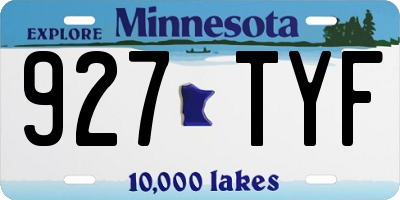 MN license plate 927TYF