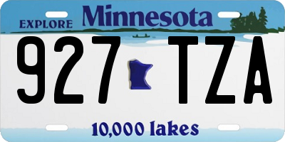 MN license plate 927TZA