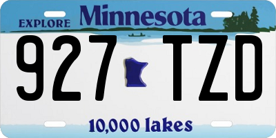 MN license plate 927TZD