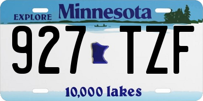MN license plate 927TZF