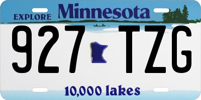 MN license plate 927TZG