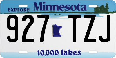 MN license plate 927TZJ