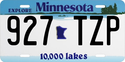 MN license plate 927TZP