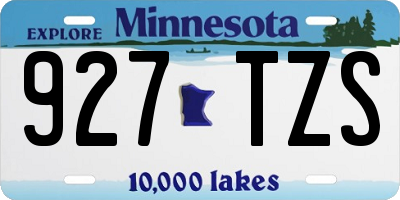 MN license plate 927TZS