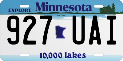 MN license plate 927UAI