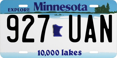 MN license plate 927UAN