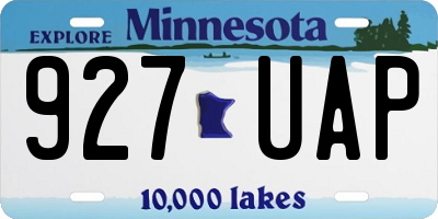 MN license plate 927UAP