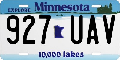 MN license plate 927UAV