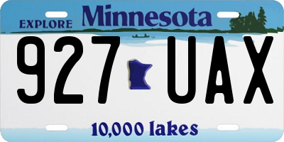 MN license plate 927UAX