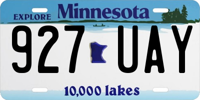 MN license plate 927UAY