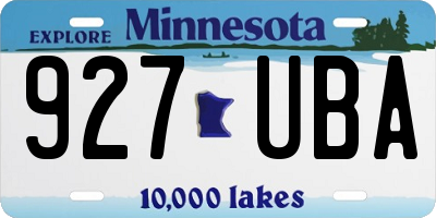 MN license plate 927UBA