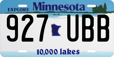 MN license plate 927UBB
