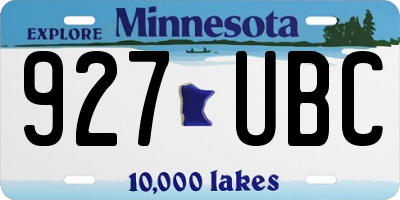MN license plate 927UBC