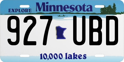 MN license plate 927UBD