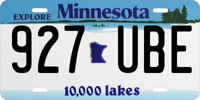 MN license plate 927UBE