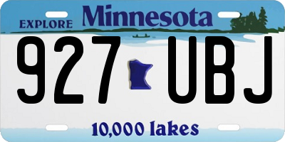 MN license plate 927UBJ