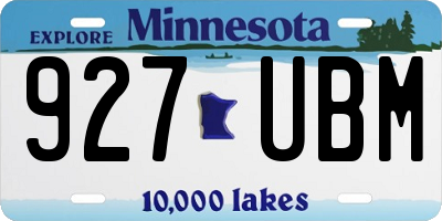 MN license plate 927UBM