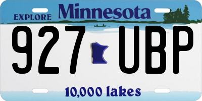 MN license plate 927UBP