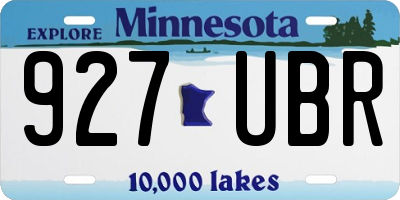 MN license plate 927UBR