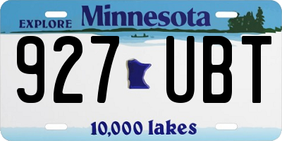 MN license plate 927UBT