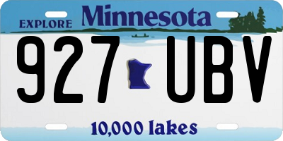MN license plate 927UBV