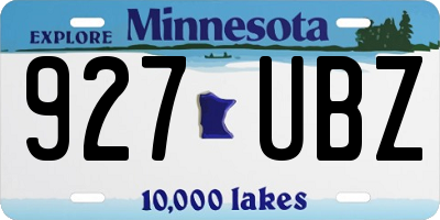 MN license plate 927UBZ