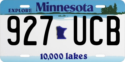 MN license plate 927UCB