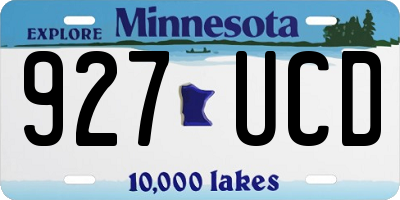 MN license plate 927UCD