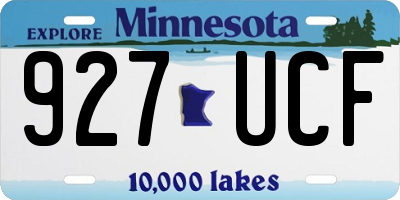 MN license plate 927UCF