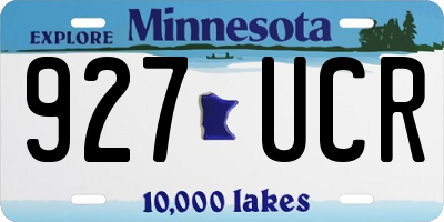 MN license plate 927UCR