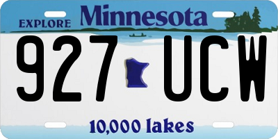 MN license plate 927UCW