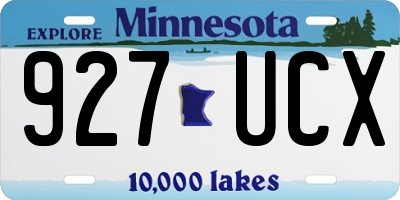 MN license plate 927UCX