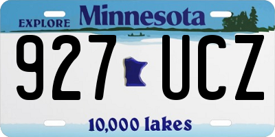 MN license plate 927UCZ