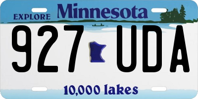 MN license plate 927UDA
