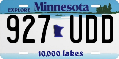 MN license plate 927UDD