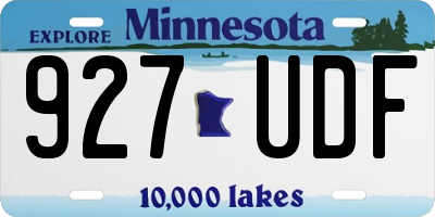 MN license plate 927UDF