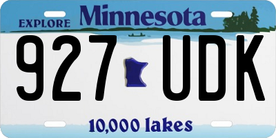 MN license plate 927UDK