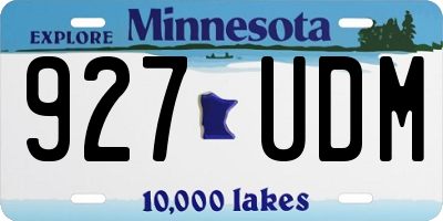 MN license plate 927UDM