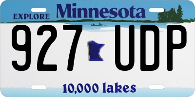 MN license plate 927UDP