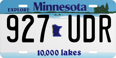 MN license plate 927UDR