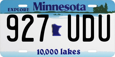 MN license plate 927UDU