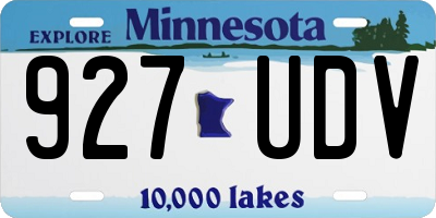 MN license plate 927UDV