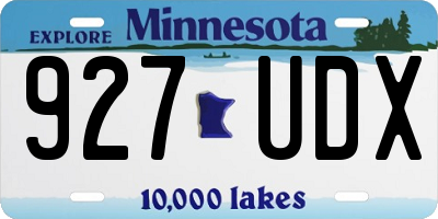 MN license plate 927UDX