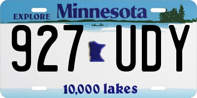 MN license plate 927UDY