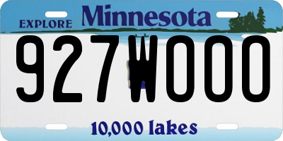 MN license plate 927WOOO