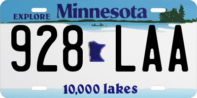 MN license plate 928LAA